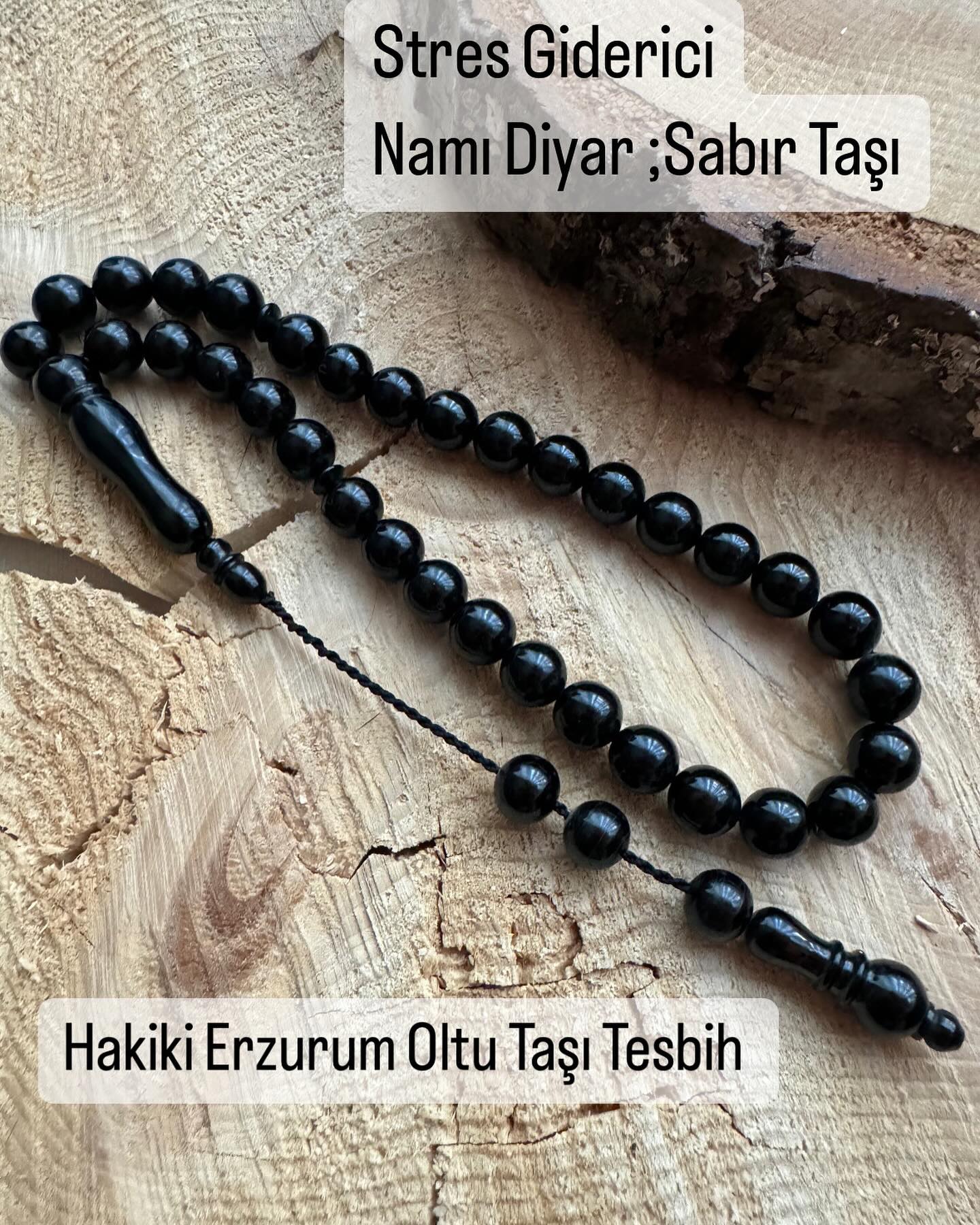 Hakiki Erzurum Oltu Taşı Tesbih