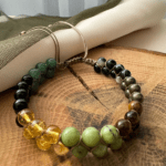 PARA MIKNATISI DOĞAL TAŞ BİLEKLİK (Çift Sıra Makrome)