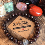 GÜMÜŞLÜ GRANAT (LAL) BİLEKLİK - 8mm