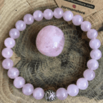 GÜMÜŞLÜ PEMBE KUVARS BİLEKLİK