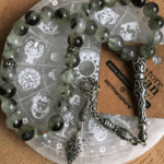 GÜMÜŞ MALZEMELİ PREHNİT DOĞAL TAŞ TESBİH