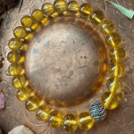 SİTRİN DOĞAL TAŞ BİLEKLİK - 8mm Gümüş Aparatlı