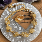 SİTRİN DOĞAL TAŞ BİLEKLİK - Makrome / Ayarlanabilir